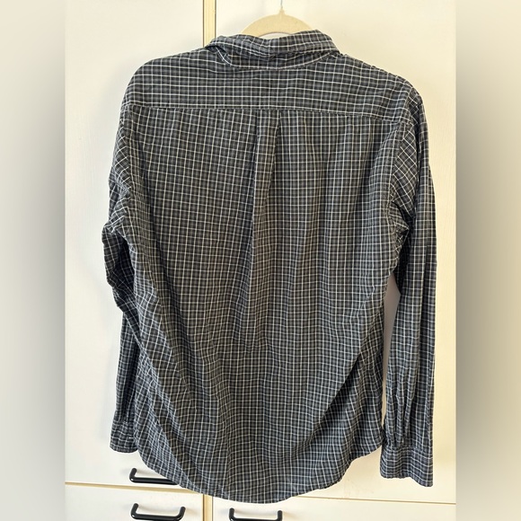 Vintage Ralph Lauren Men M Black White Plaid Shirt Dark Academia Poetcore Preppy - Picture 5 of 8